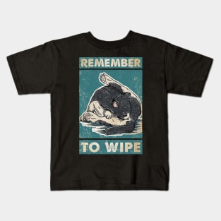 Cat Remember to Wipe Cat Lover Kids T-Shirt